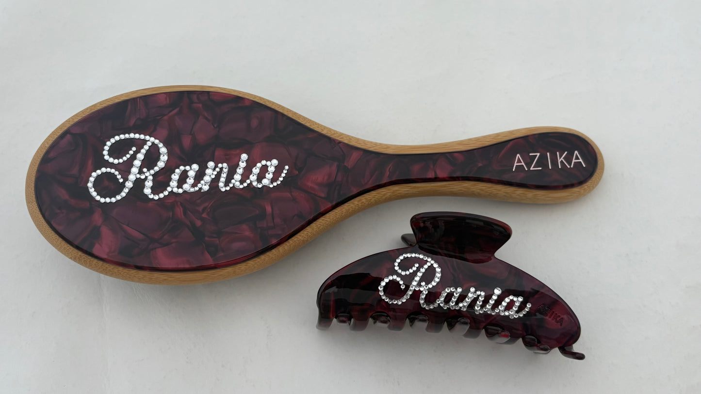 Personalized Round Brush + Clip Set