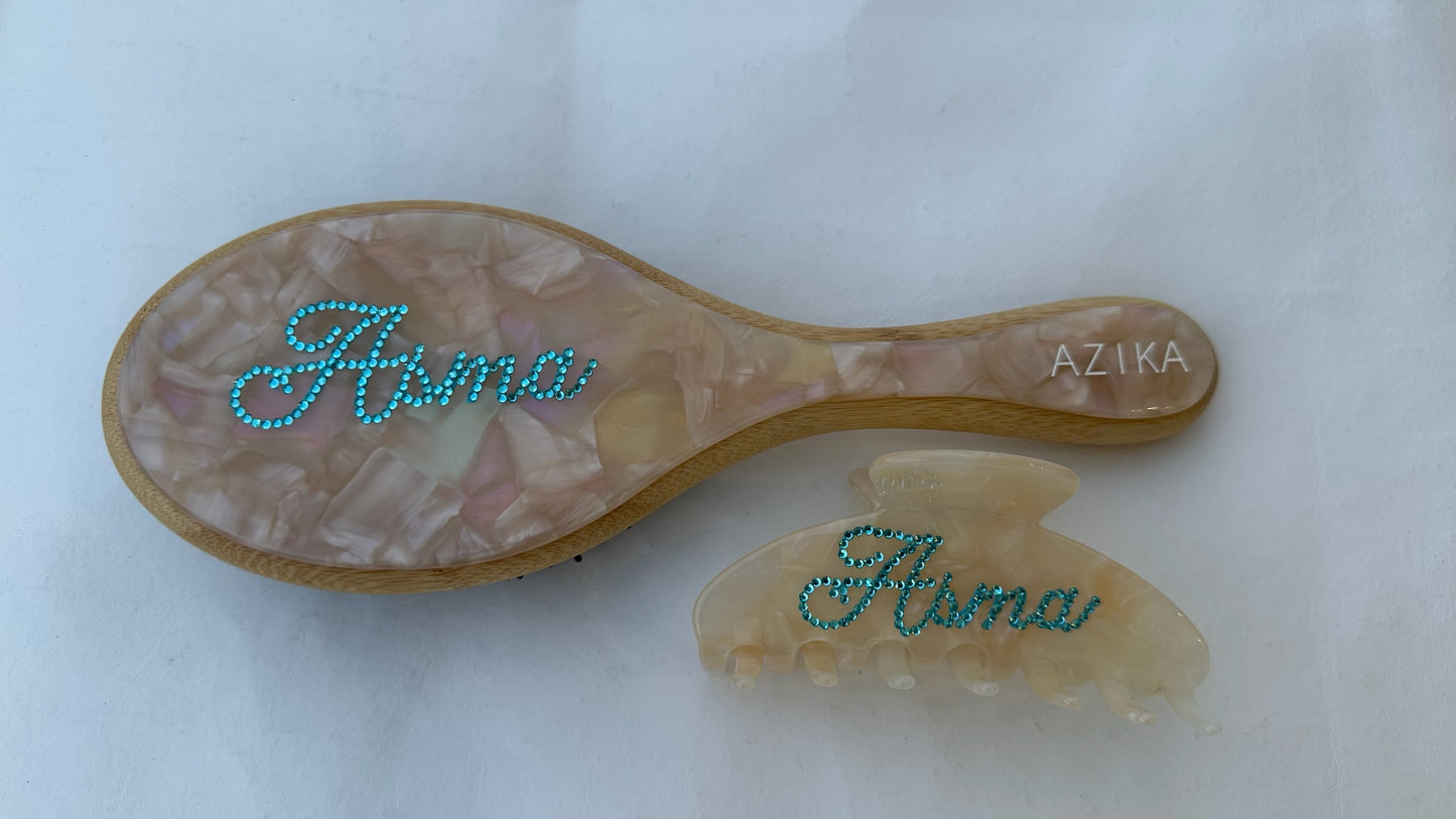 Personalized Round Brush + Clip Set