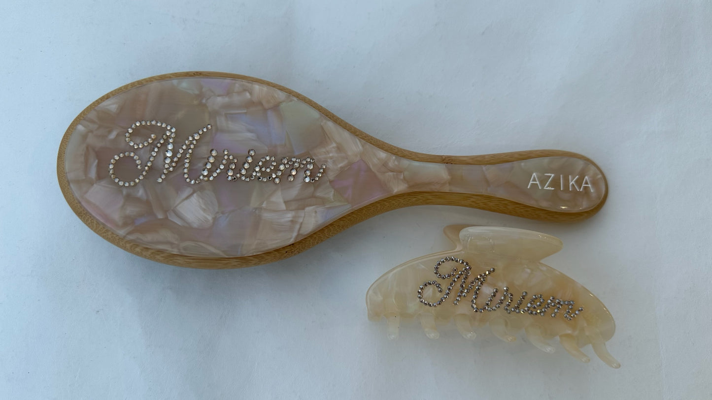 Personalized Round Brush + Clip Set