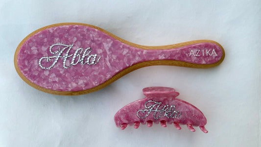 Personalized Round Brush + Clip Set